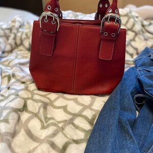 Tignanello leather red handbag